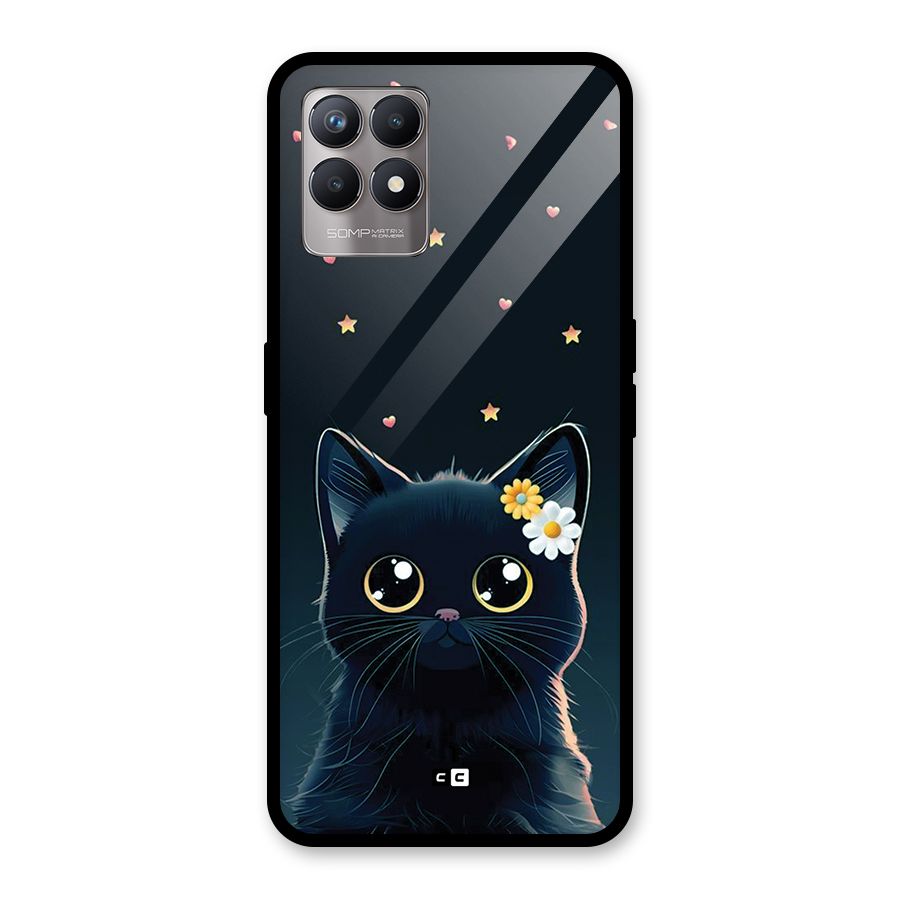 Cat With Flowers Glass Back Case for Realme 8i