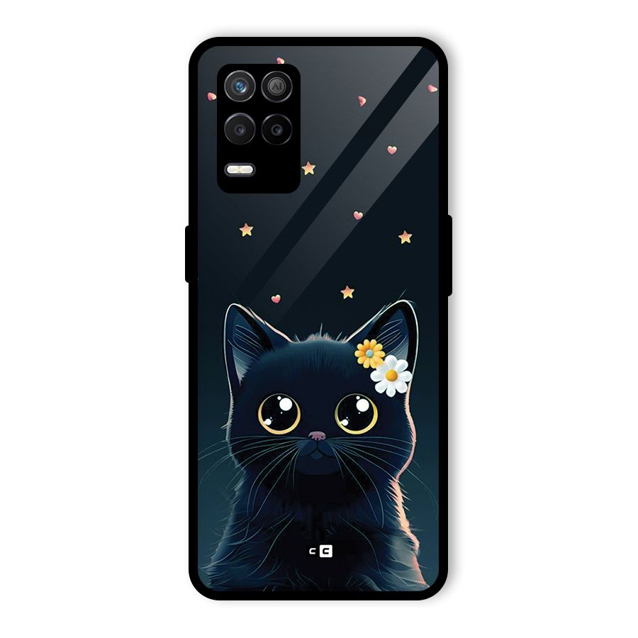 Cat With Flowers Glass Back Case for Realme 8s 5G