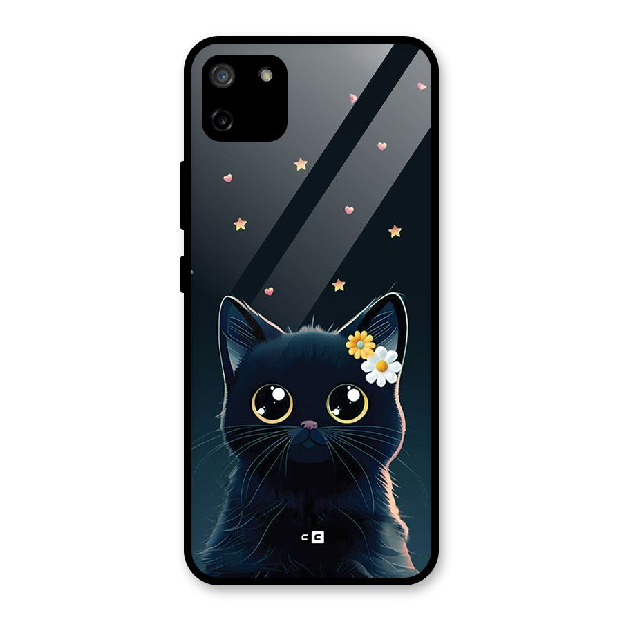 Cat With Flowers Glass Back Case for Realme C11