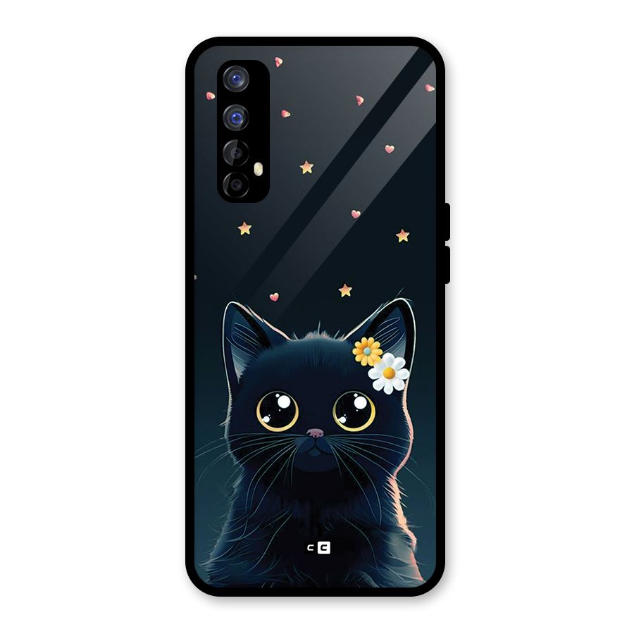 Cat With Flowers Glass Back Case for Realme Narzo 20 Pro