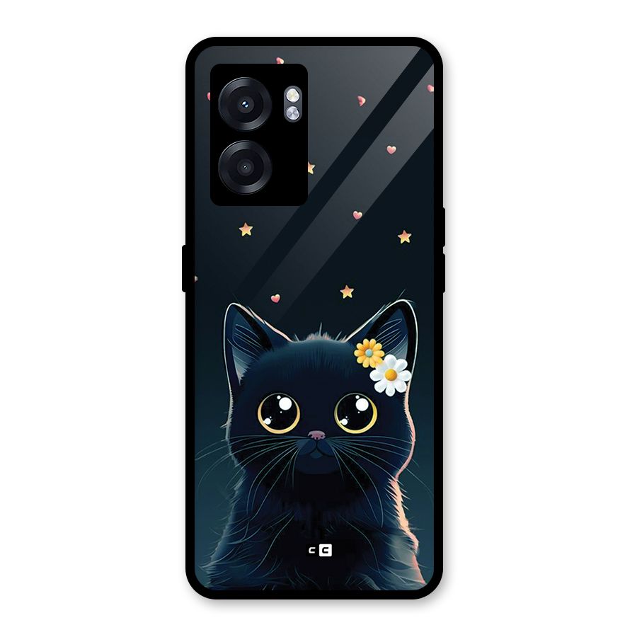Cat With Flowers Glass Back Case for Realme Narzo 50 5G