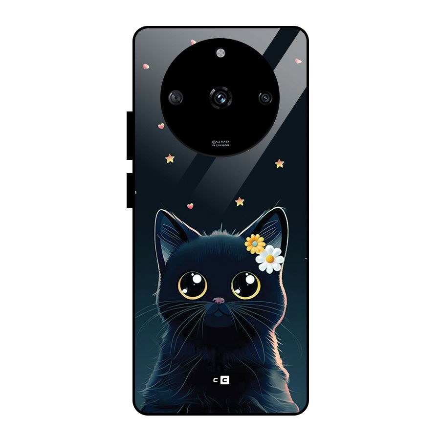 Cat With Flowers Glass Back Case for Realme Narzo 60 5G