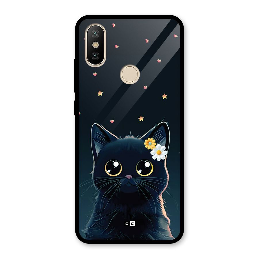 Cat With Flowers Glass Back Case for Redmi A2