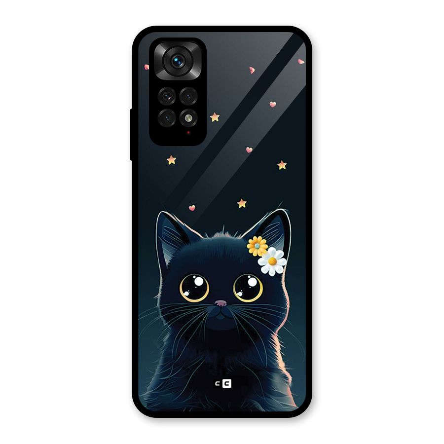 Cat With Flowers Glass Back Case for Redmi Note 11S