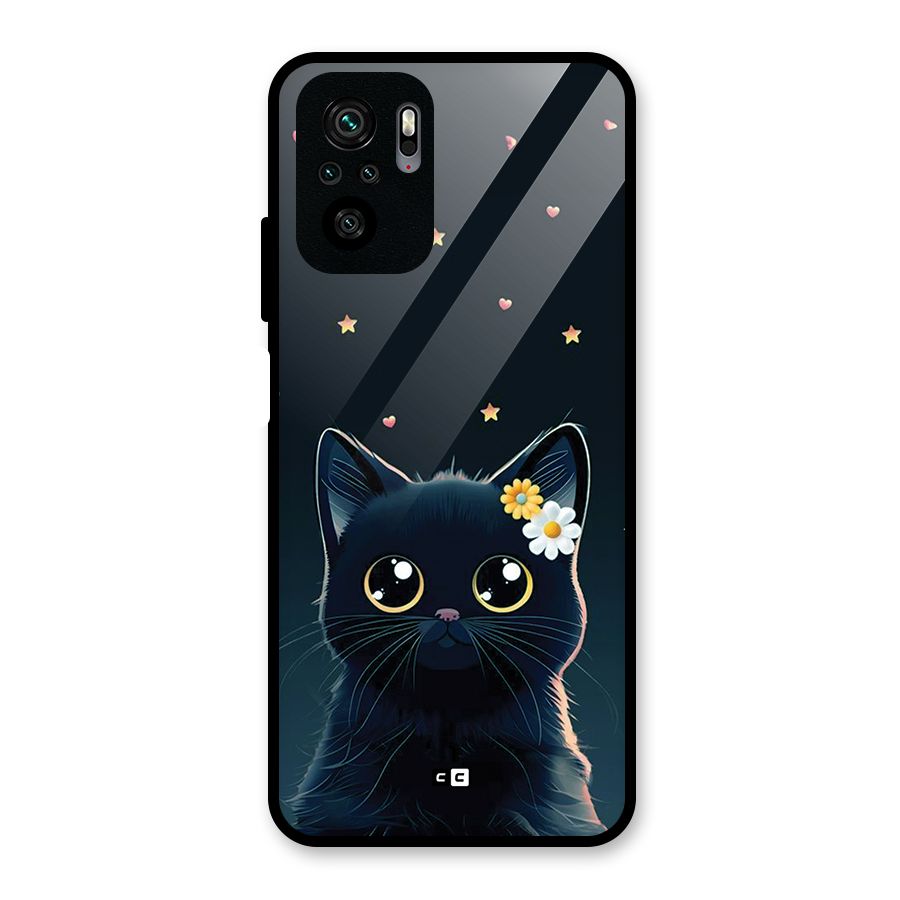 Cat With Flowers Glass Back Case for Redmi Note 11 SE