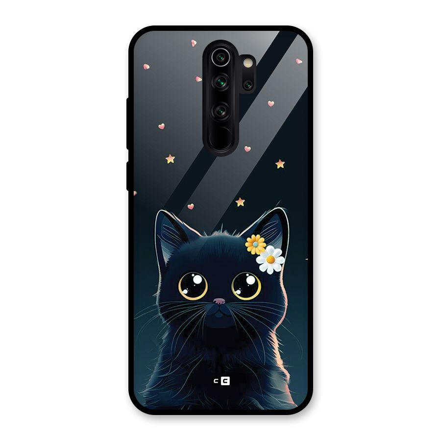 Cat With Flowers Glass Back Case for Redmi Note 8 Pro