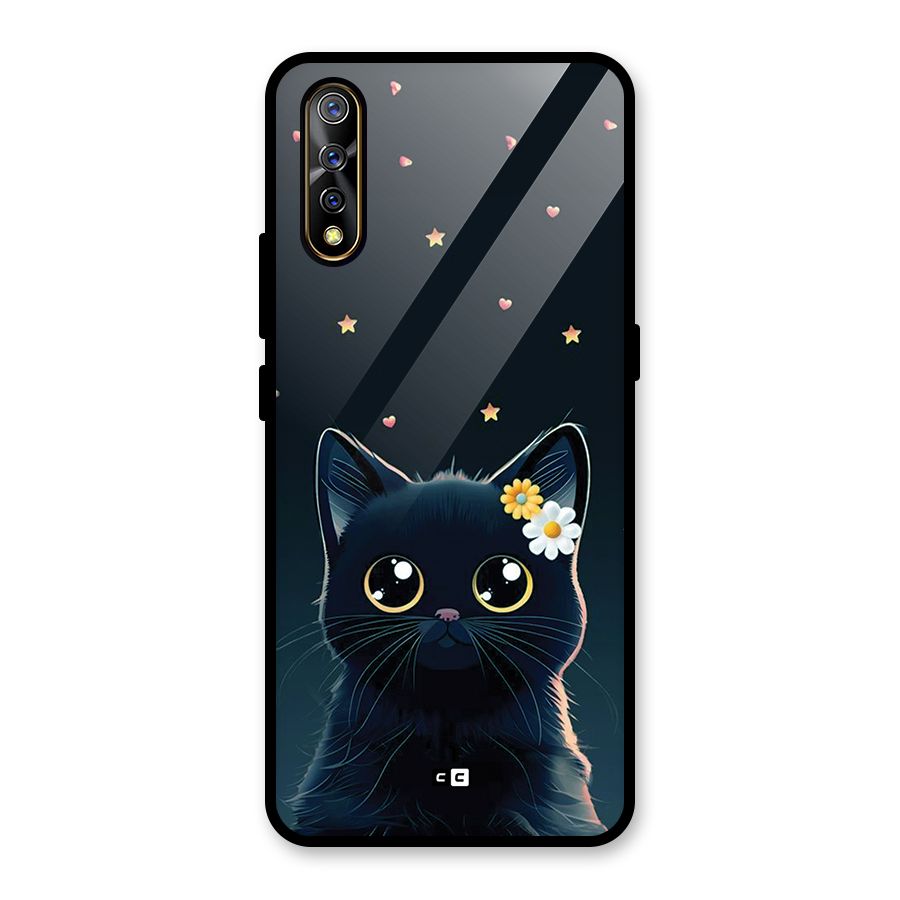 Cat With Flowers Glass Back Case for Vivo S1