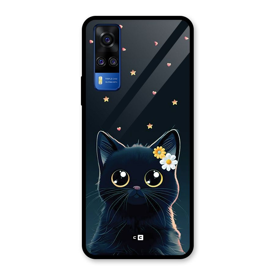 Cat With Flowers Glass Back Case for Vivo Y31