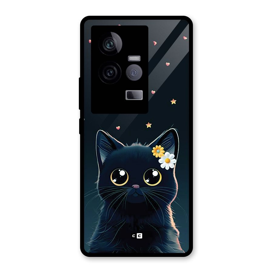 Cat With Flowers Glass Back Case for Vivo iQOO 11 5G