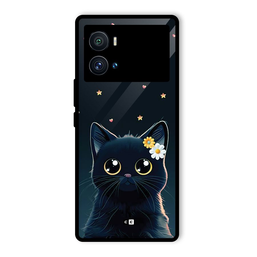 Cat With Flowers Glass Back Case for Vivo iQOO 9 Pro