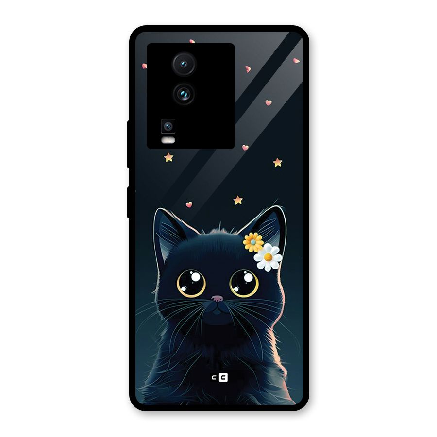 Cat With Flowers Glass Back Case for Vivo iQOO Neo 7