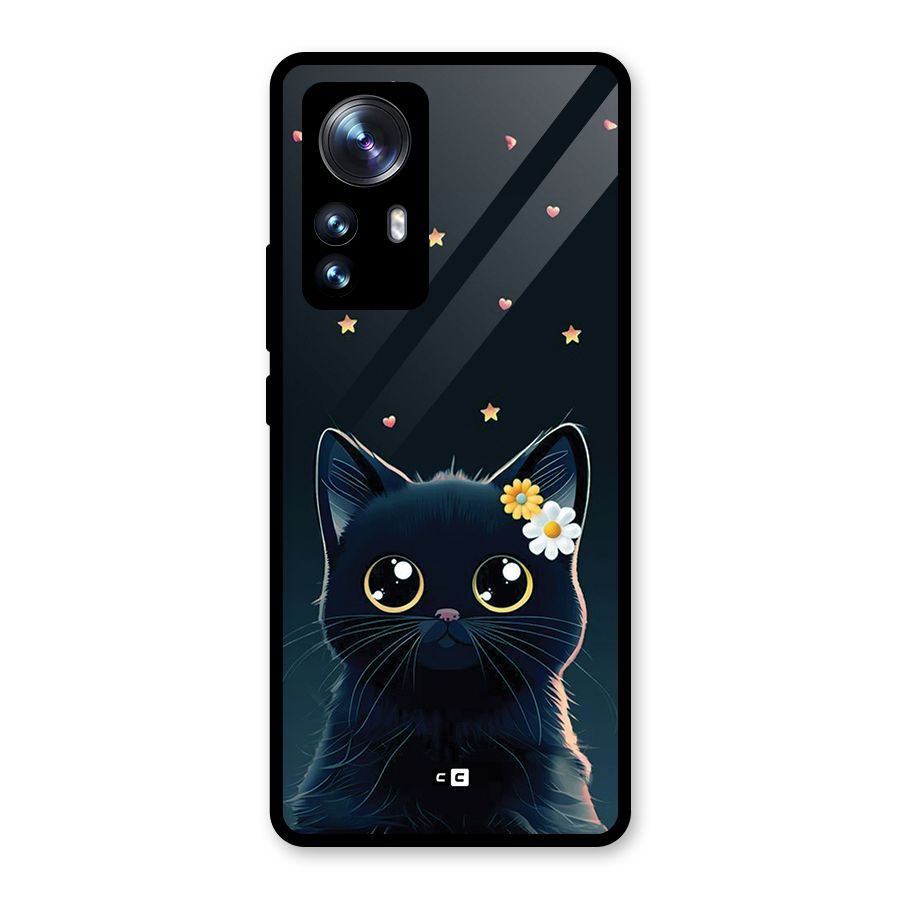 Cat With Flowers Glass Back Case for Xiaomi 12 Pro