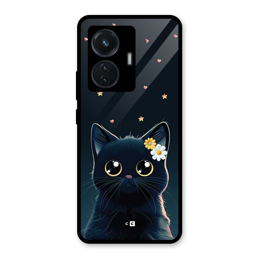 Cat With Flowers Glass Back Case for iQOO Z6 44W