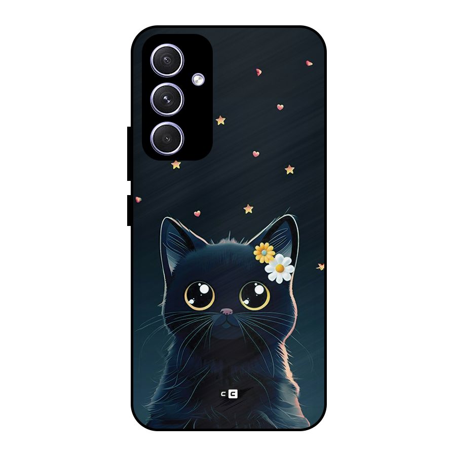 Cat With Flowers Metal Back Case for Galaxy A54