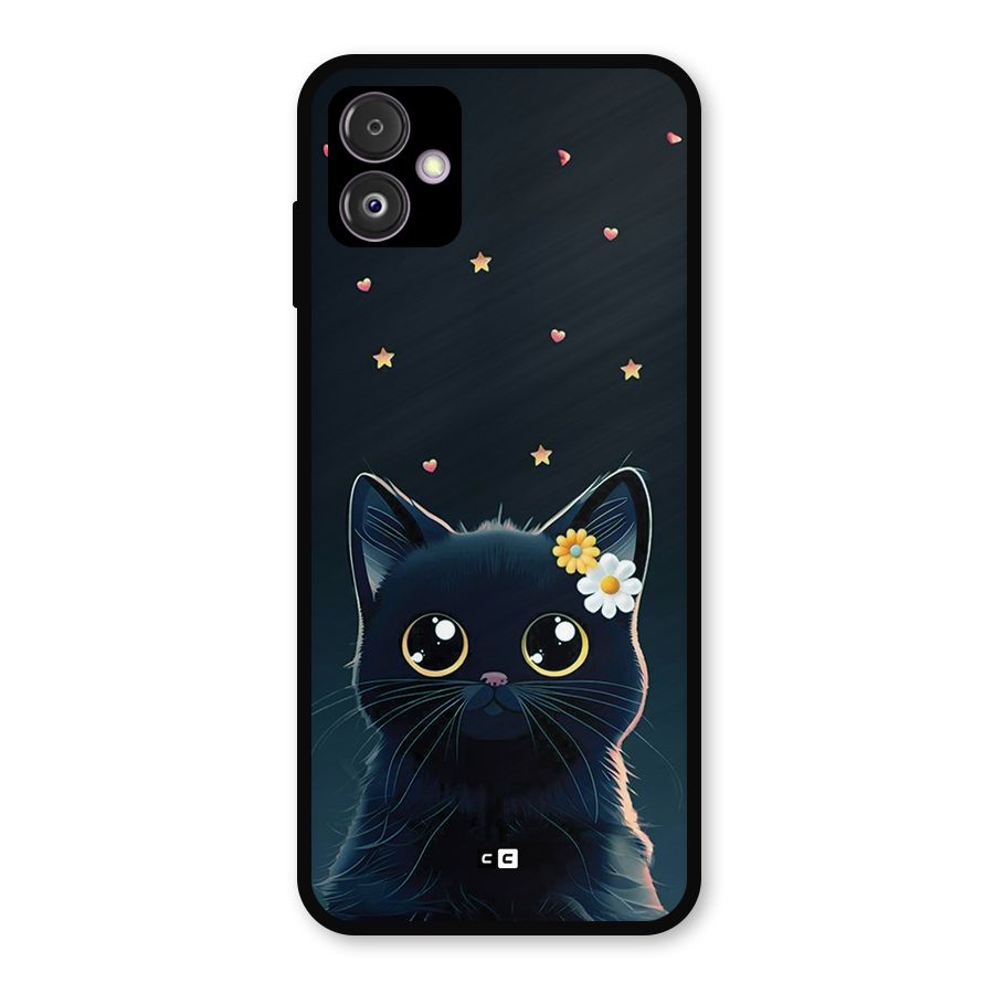 Cat With Flowers Metal Back Case for Galaxy F14