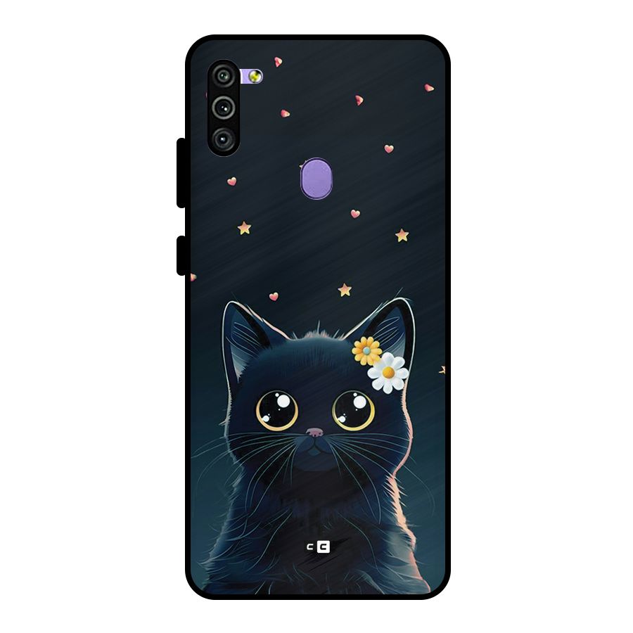 Cat With Flowers Metal Back Case for Galaxy M11
