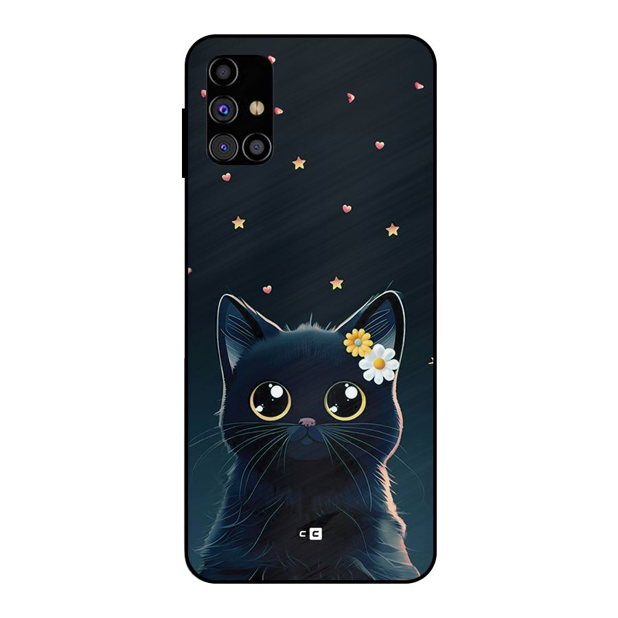 Cat With Flowers Metal Back Case for Galaxy M31s