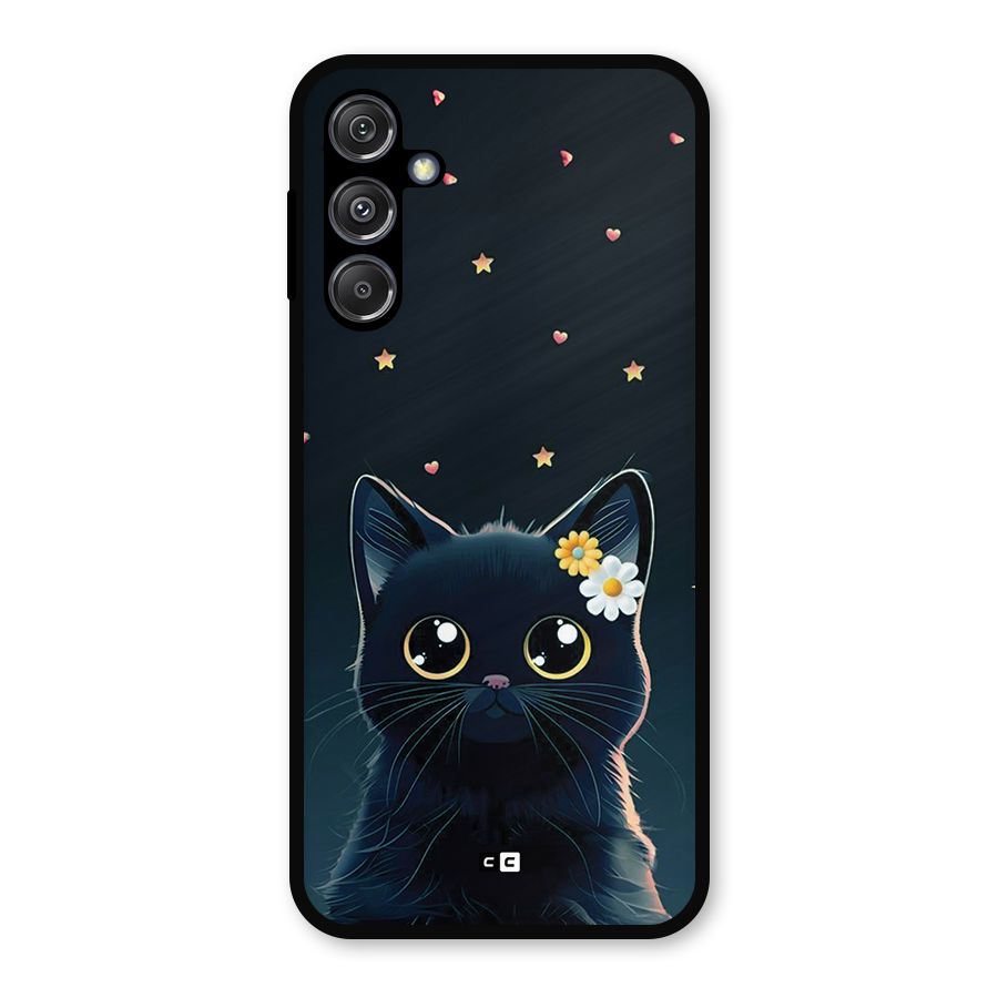 Cat With Flowers Metal Back Case for Galaxy M34 5G