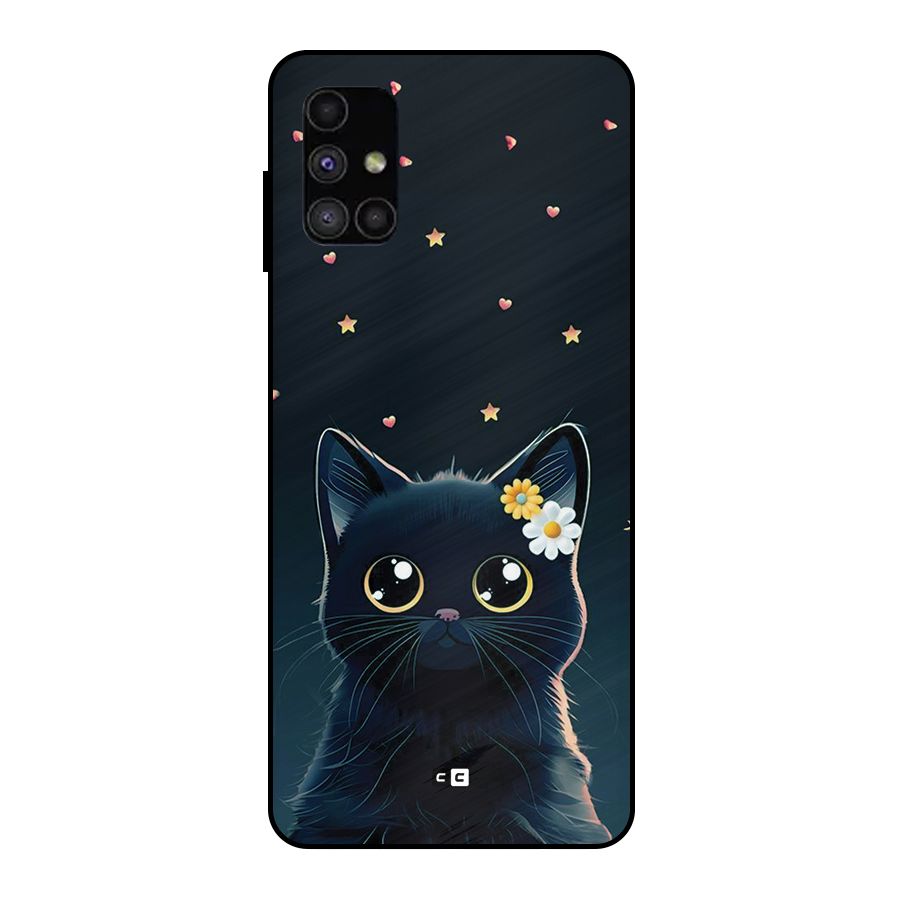 Cat With Flowers Metal Back Case for Galaxy M51