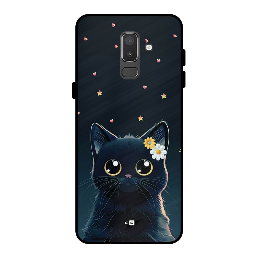 Cat With Flowers Metal Back Case for Galaxy On8 (2018)