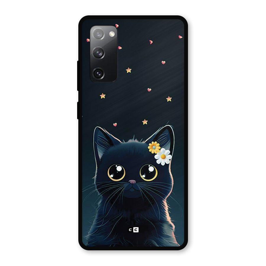 Cat With Flowers Metal Back Case for Galaxy S20 FE 5G