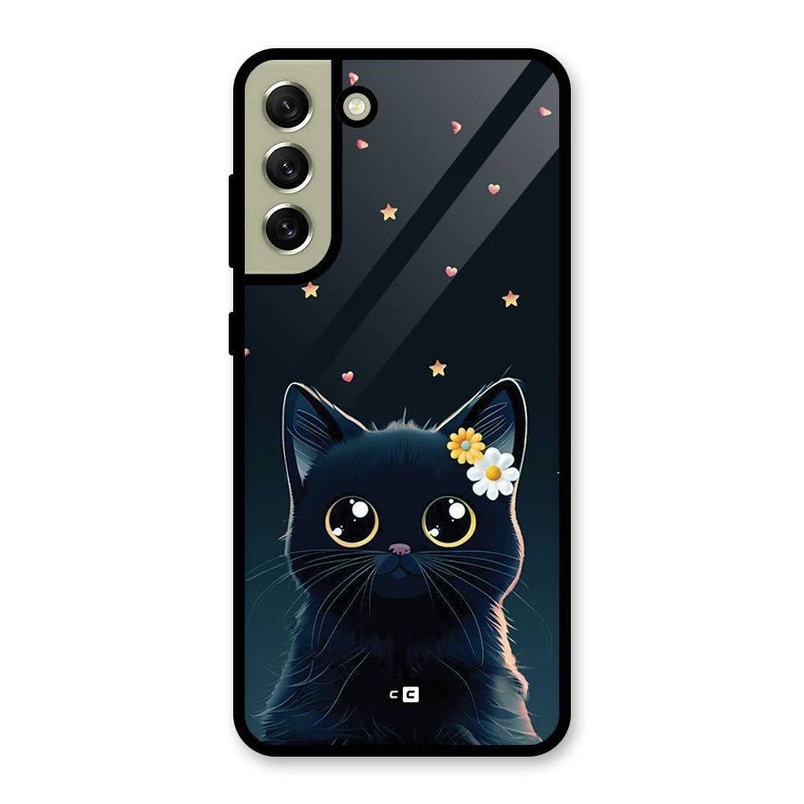 Cat With Flowers Metal Back Case for Galaxy S21 FE 5G (2023)