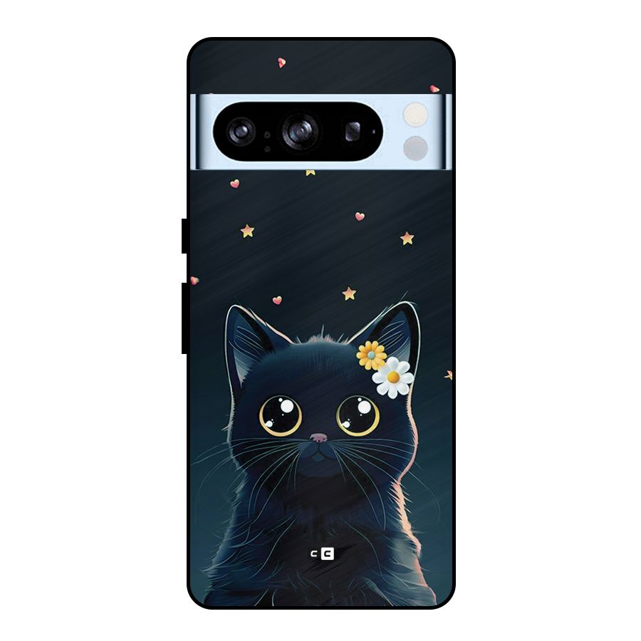 Cat With Flowers Metal Back Case for Google Pixel 8 Pro