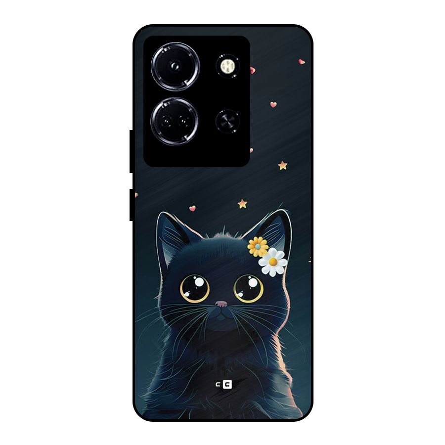 Cat With Flowers Metal Back Case for Infinix Note 30 5G