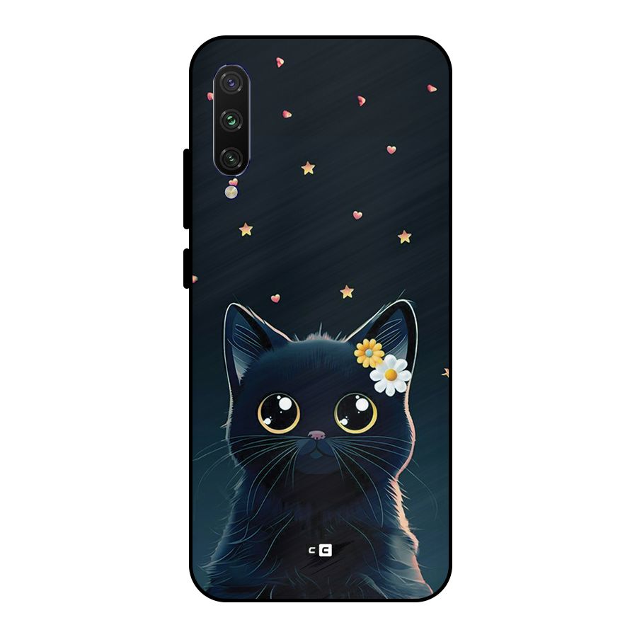 Cat With Flowers Metal Back Case for Mi A3