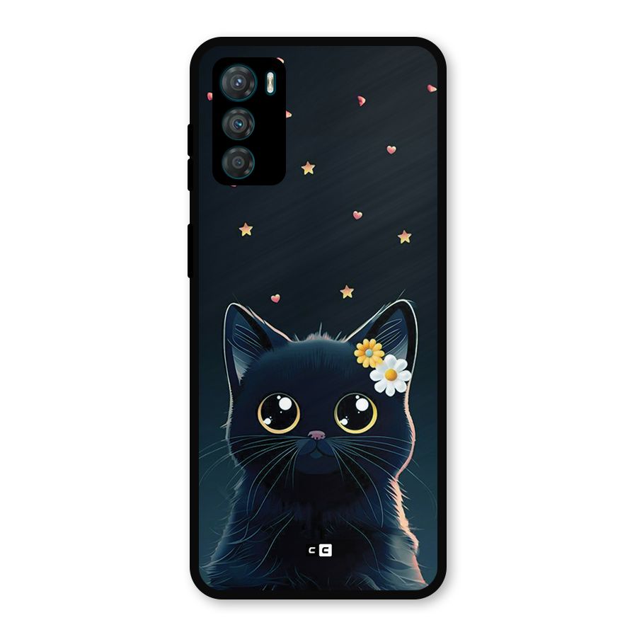 Cat With Flowers Metal Back Case for Moto G42