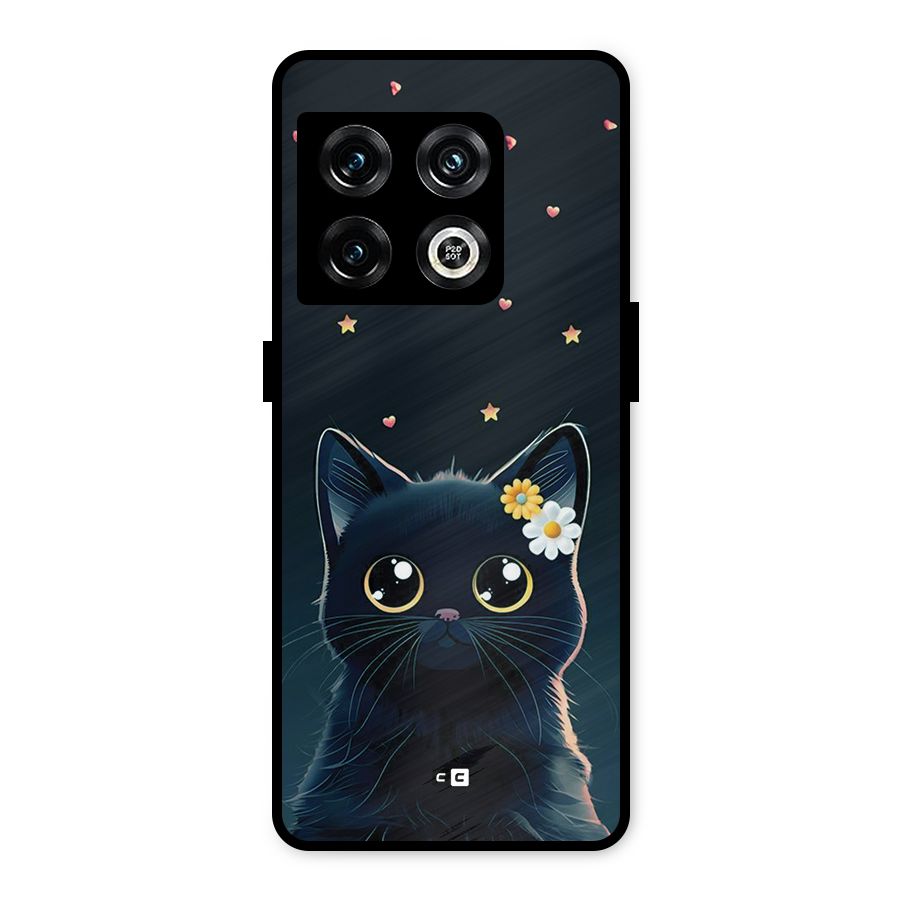 Cat With Flowers Metal Back Case for OnePlus 10 Pro 5G