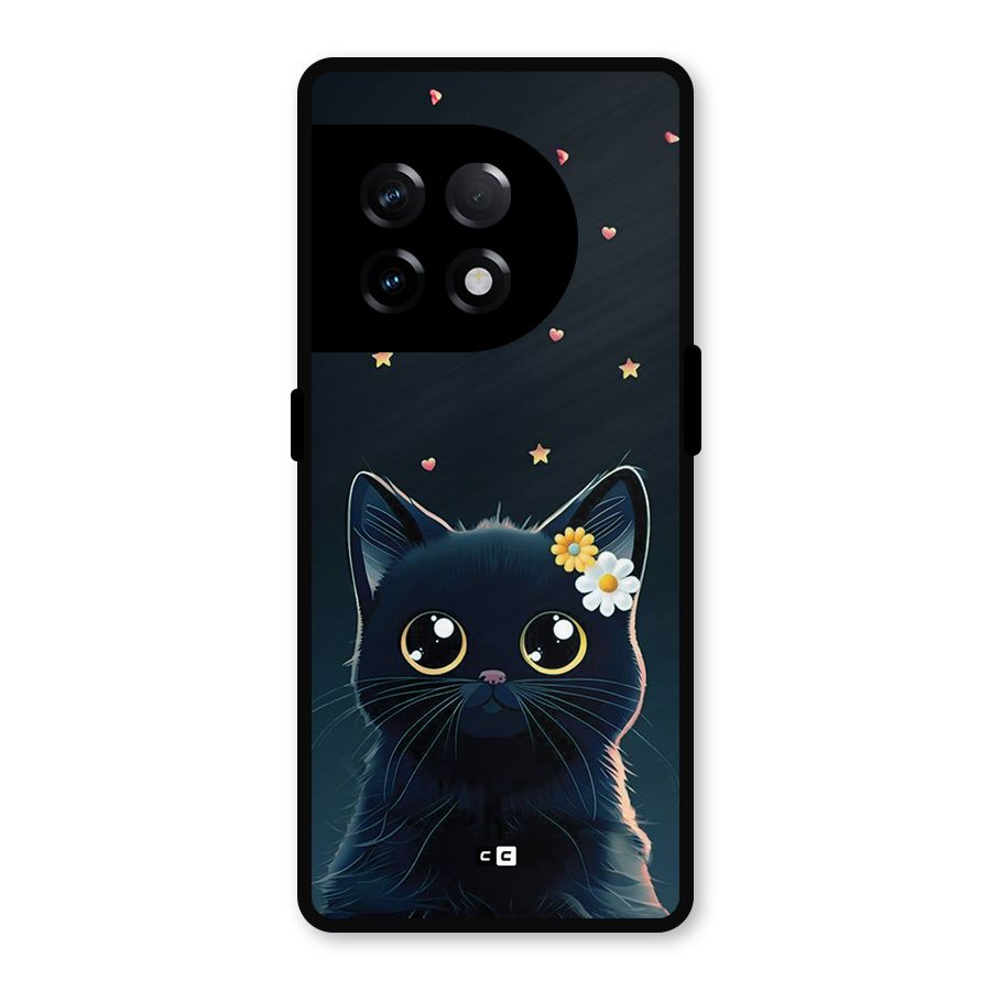 Cat With Flowers Metal Back Case for OnePlus 11R