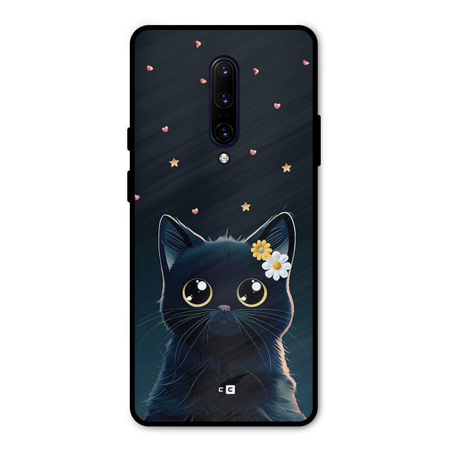 Cat With Flowers Metal Back Case for OnePlus 7 Pro