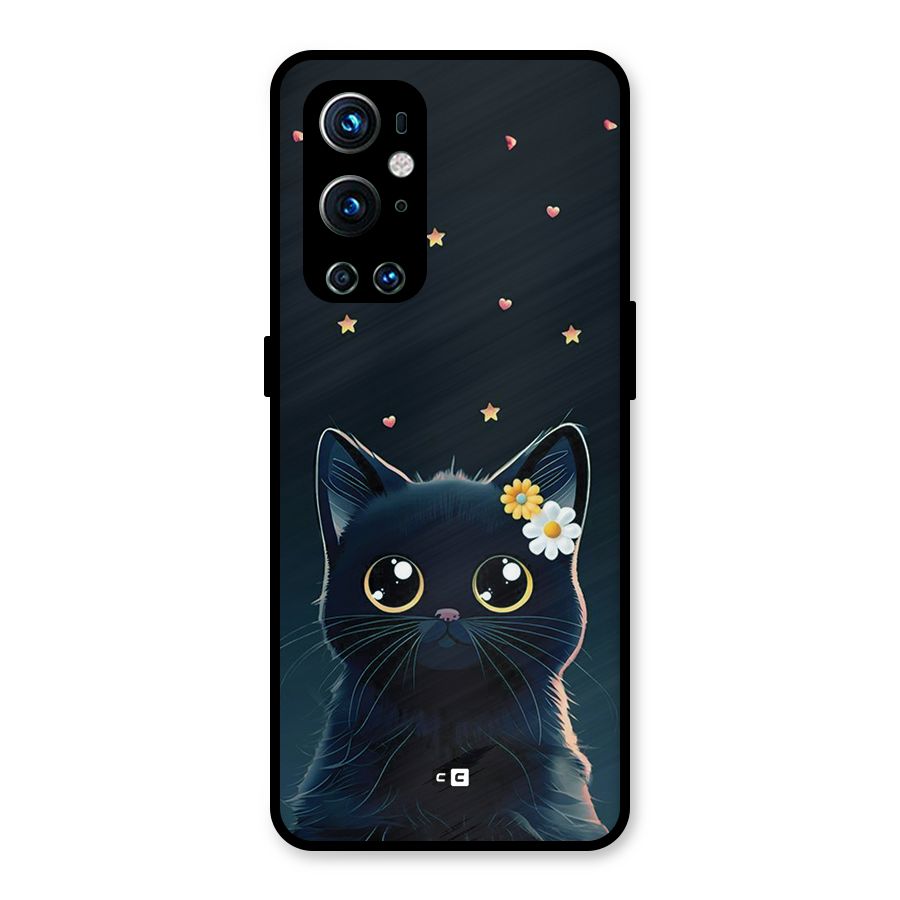 Cat With Flowers Metal Back Case for OnePlus 9 Pro