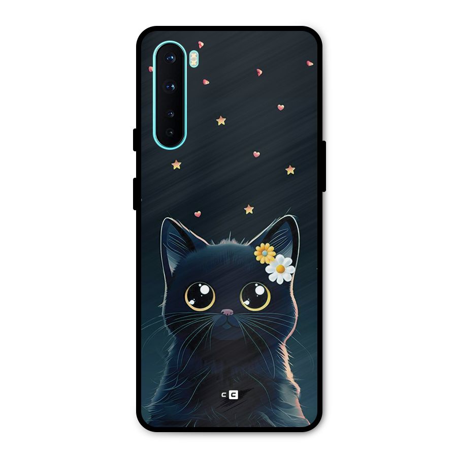 Cat With Flowers Metal Back Case for OnePlus Nord