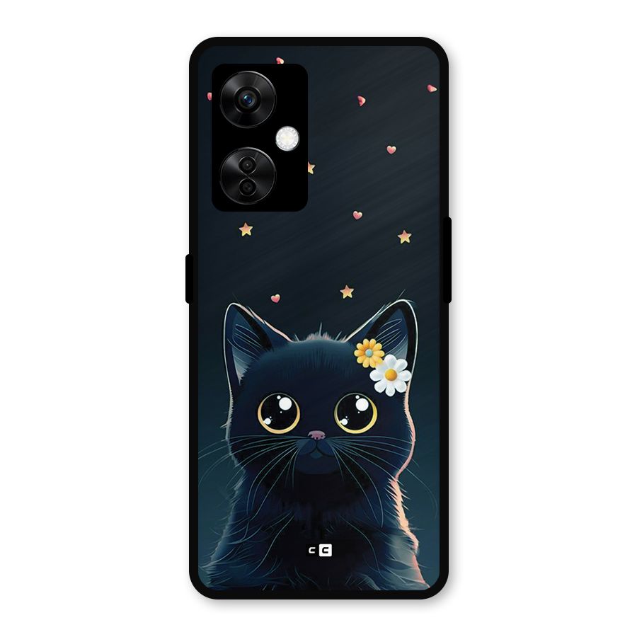 Cat With Flowers Metal Back Case for OnePlus Nord CE 3 Lite