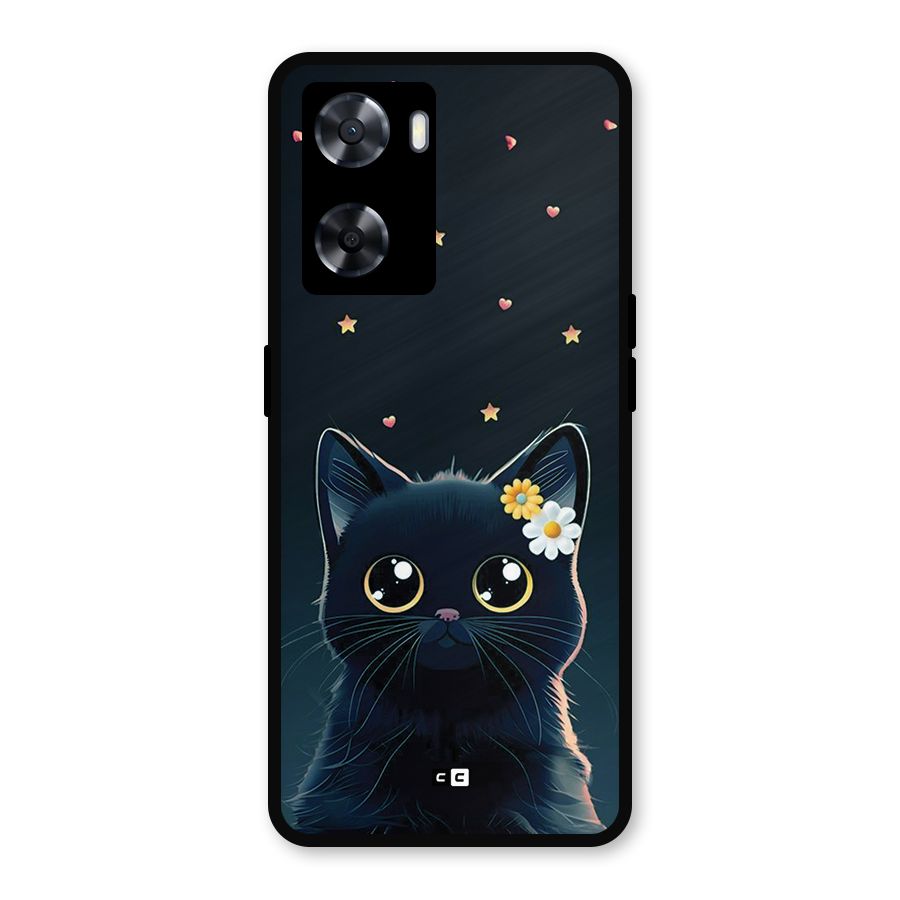 Cat With Flowers Metal Back Case for OnePlus Nord N20 SE
