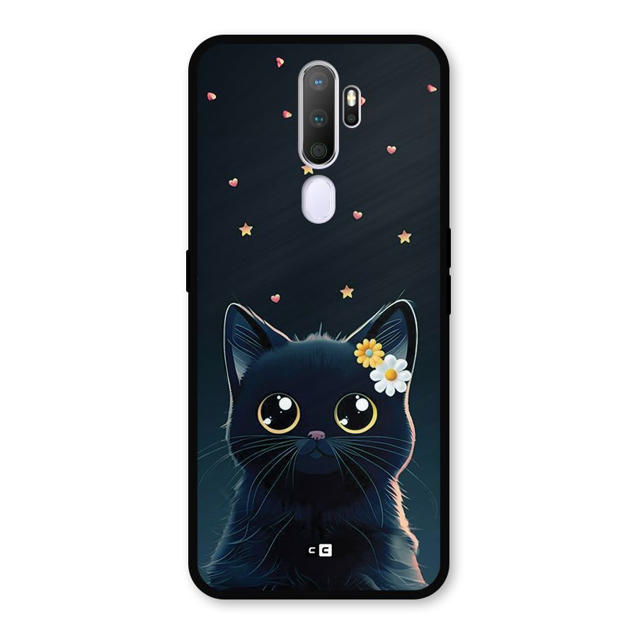 Cat With Flowers Metal Back Case for Oppo A9 (2020)