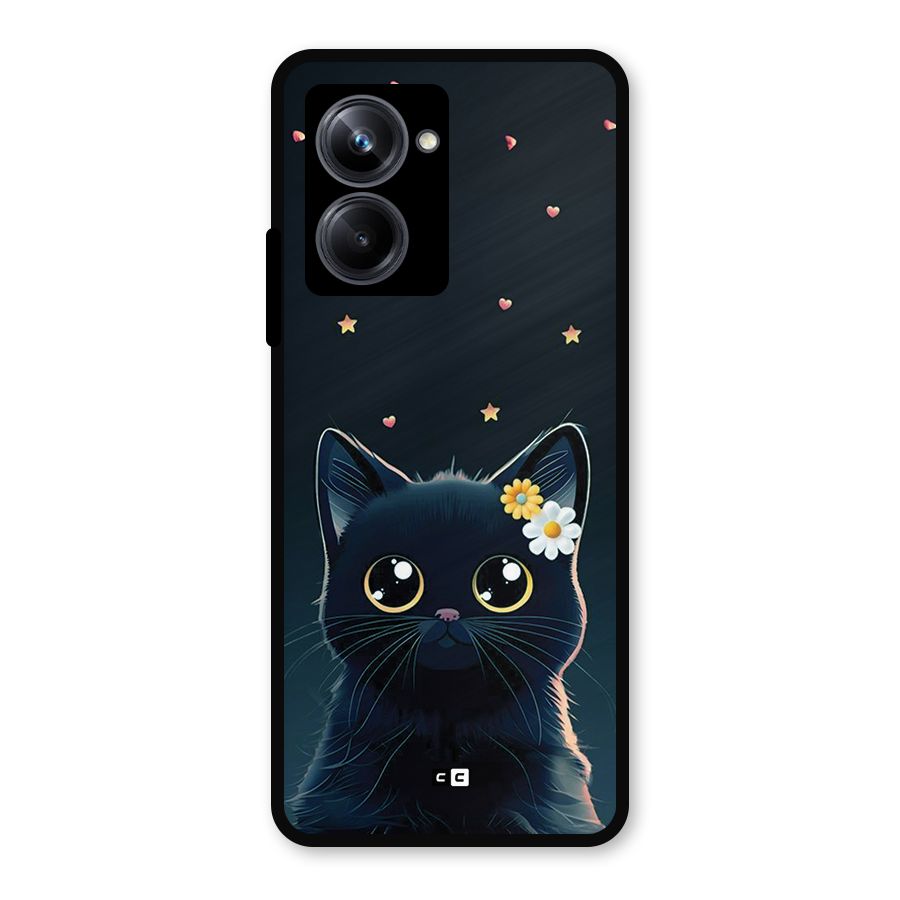 Cat With Flowers Metal Back Case for Realme 10 Pro