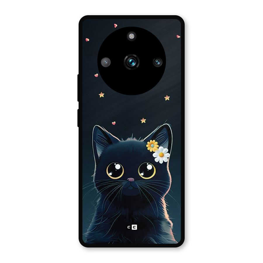 Cat With Flowers Metal Back Case for Realme 11 Pro Plus