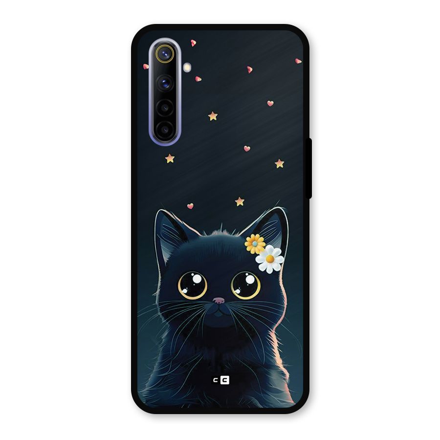 Cat With Flowers Metal Back Case for Realme 6i