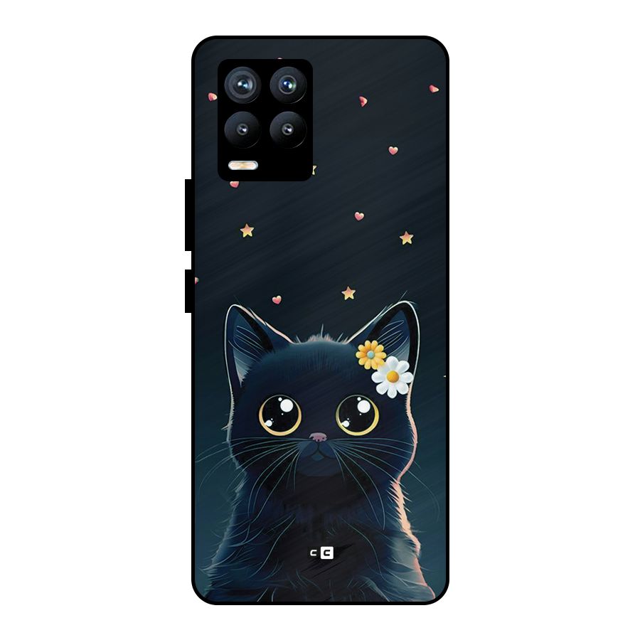 Cat With Flowers Metal Back Case for Realme 8