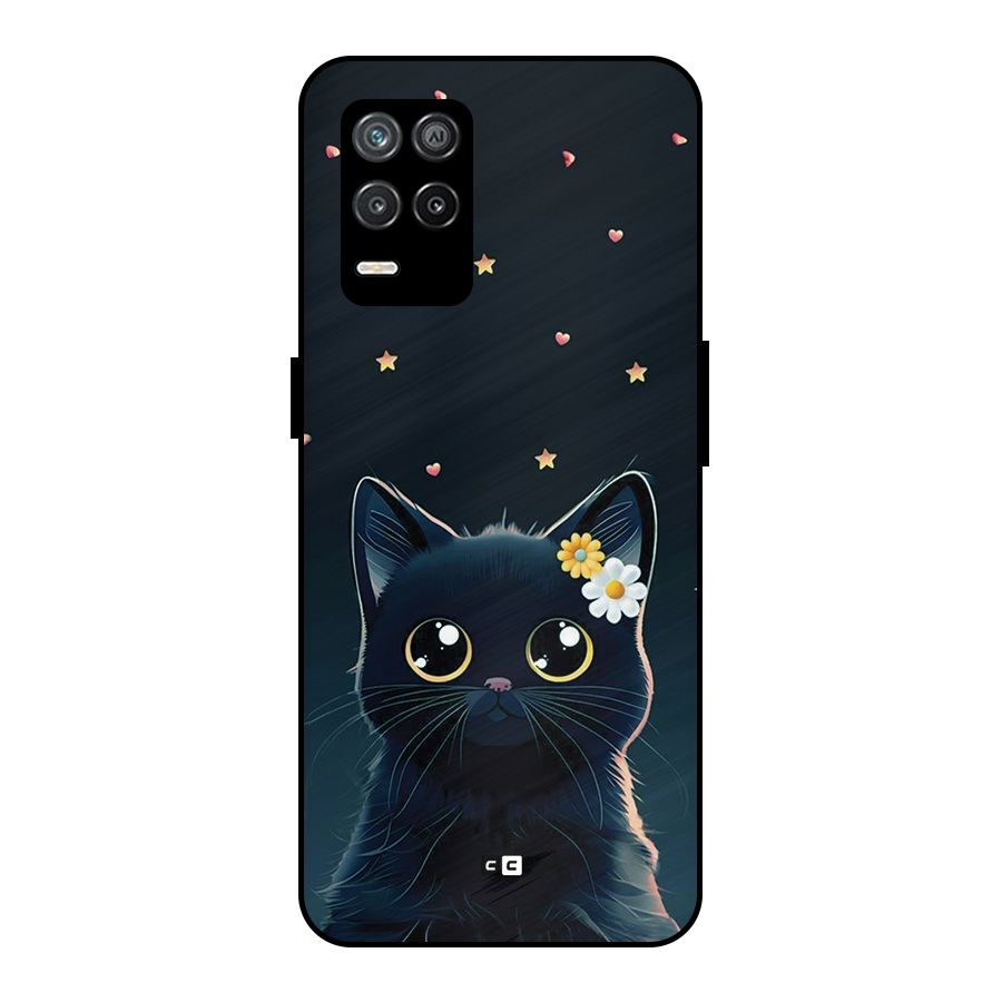 Cat With Flowers Metal Back Case for Realme 8 5G