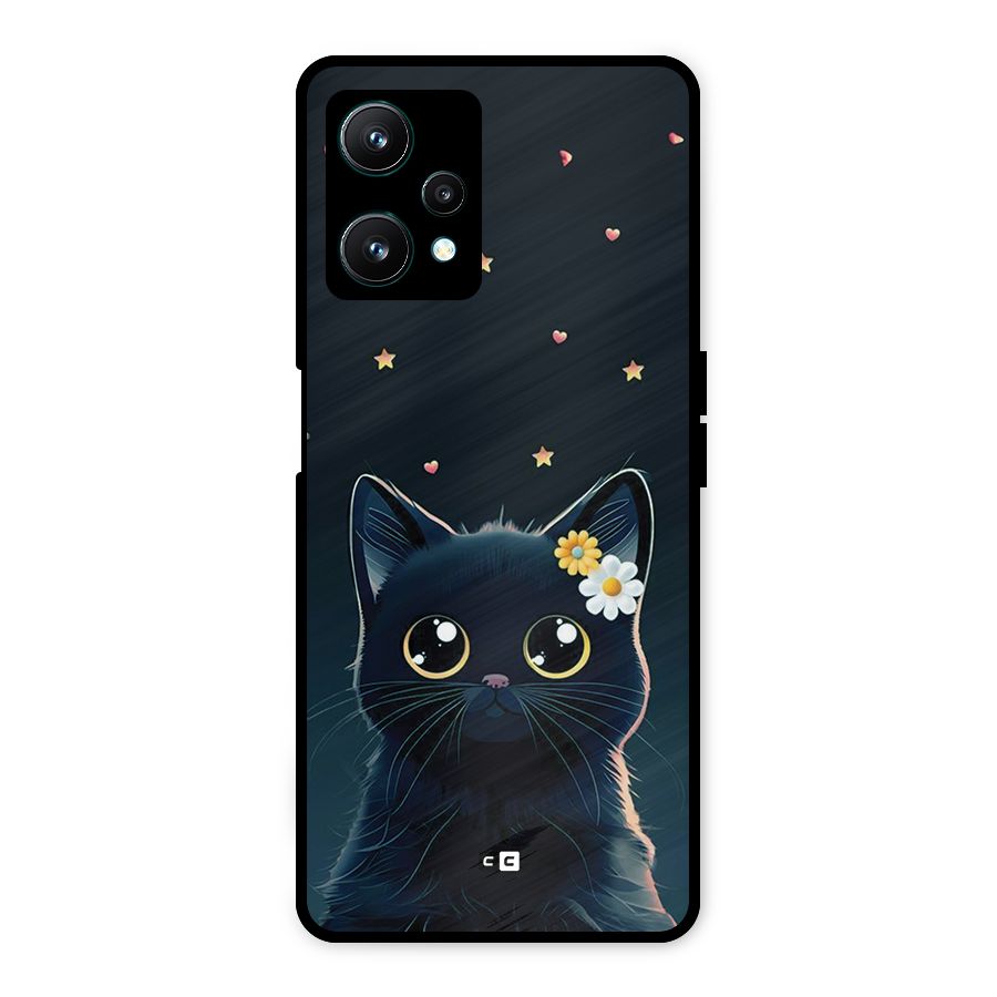 Cat With Flowers Metal Back Case for Realme 9 Pro 5G
