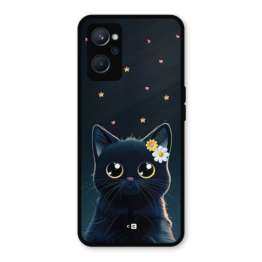 Cat With Flowers Metal Back Case for Realme 9i
