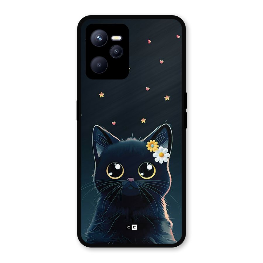 Cat With Flowers Metal Back Case for Realme C35