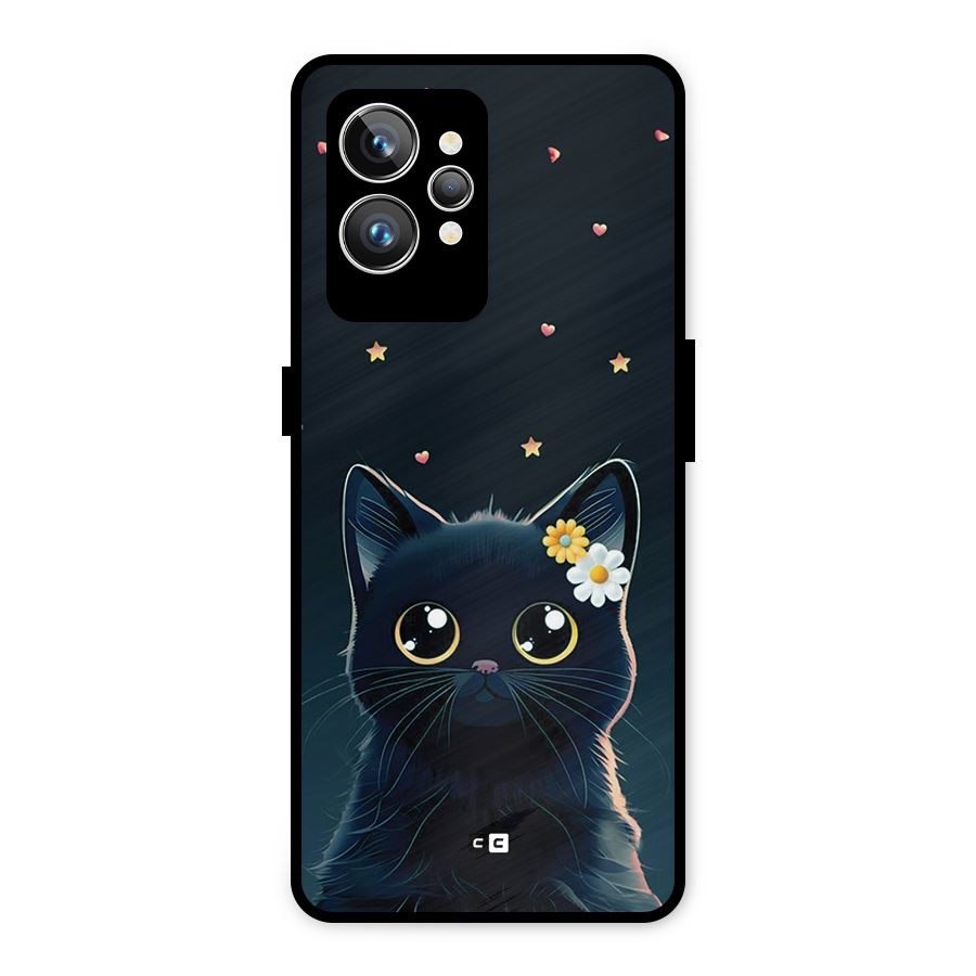 Cat With Flowers Metal Back Case for Realme GT2 Pro