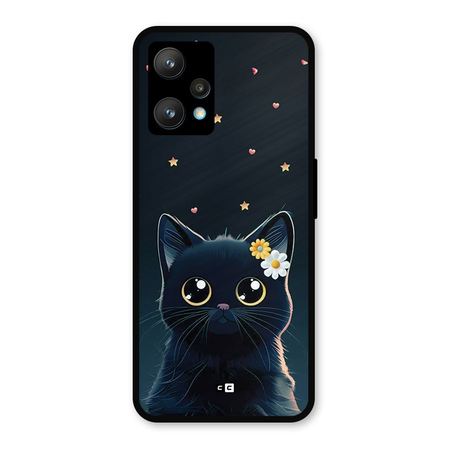 Cat With Flowers Metal Back Case for Realme Narzo 50 Pro
