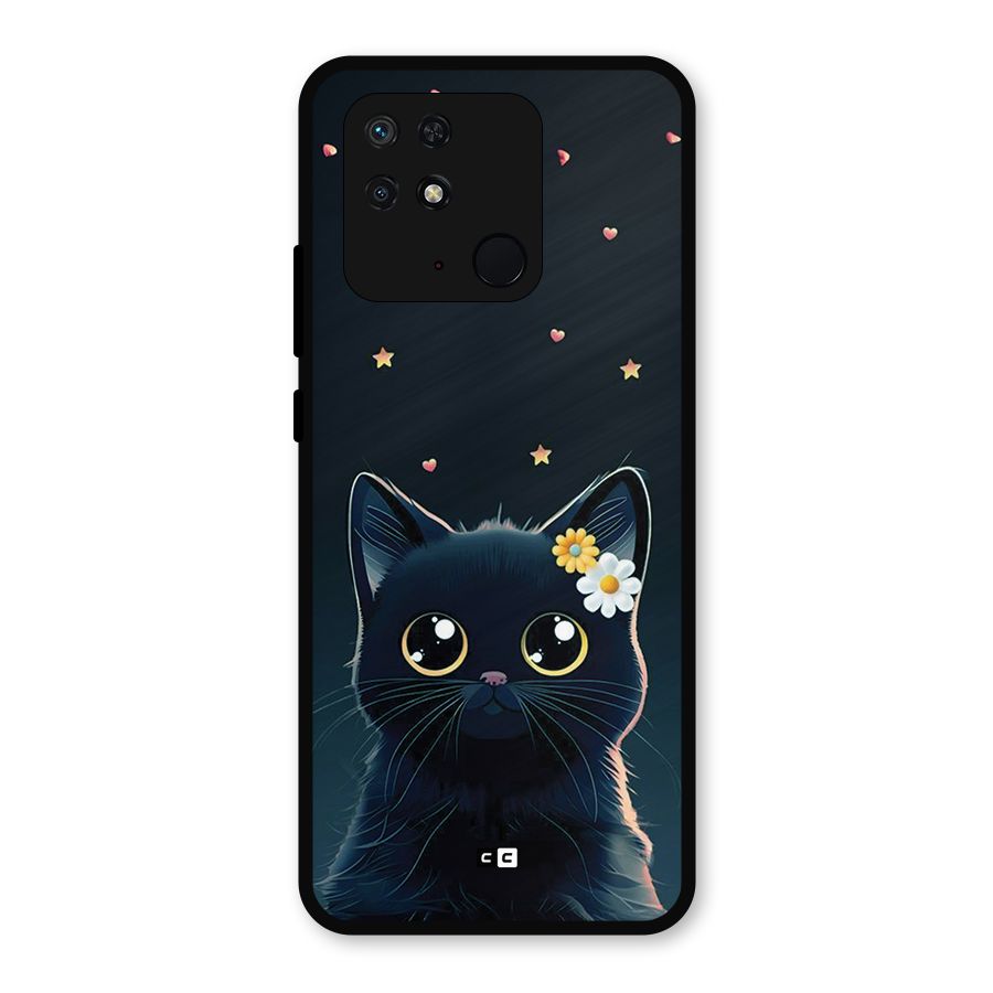 Cat With Flowers Metal Back Case for Redmi 10 Power