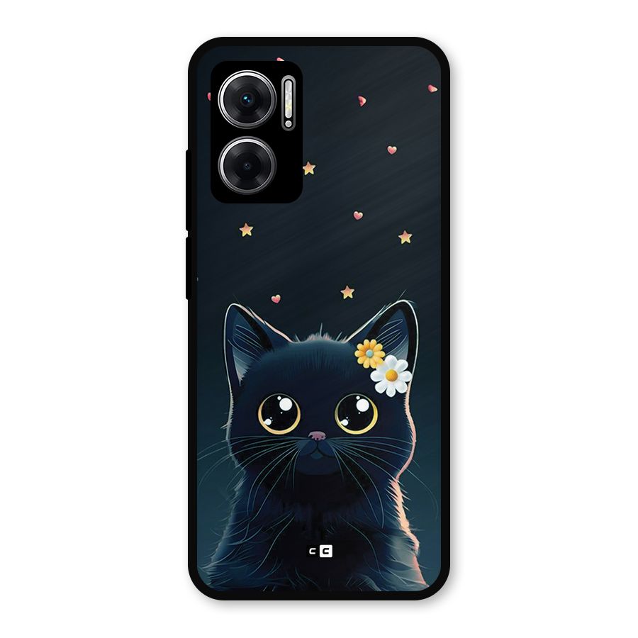 Cat With Flowers Metal Back Case for Redmi 11 Prime 5G